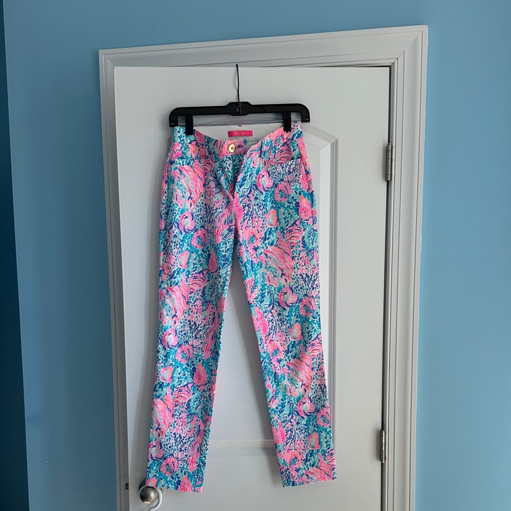 Lilly Pulitzer Pink and Blue Patterned Pants